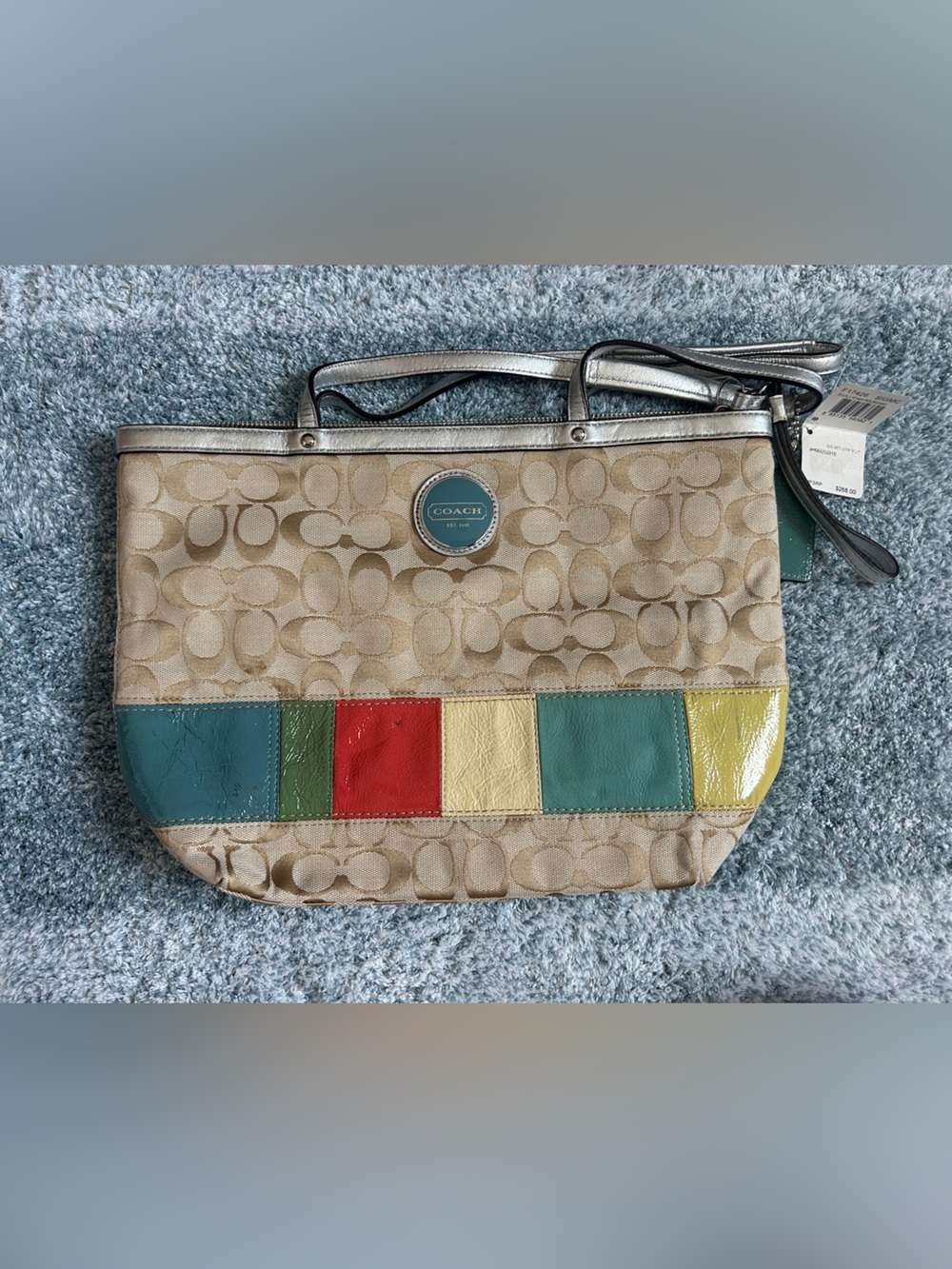 Coach Signature Stripe Multi Stripe Tote